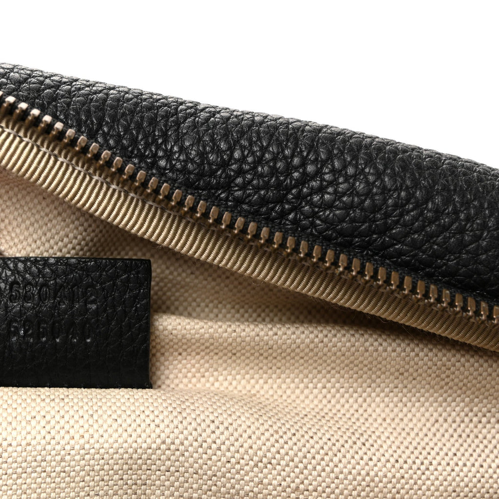 Gucci Grained Calfskin Logo Belt Bag Black