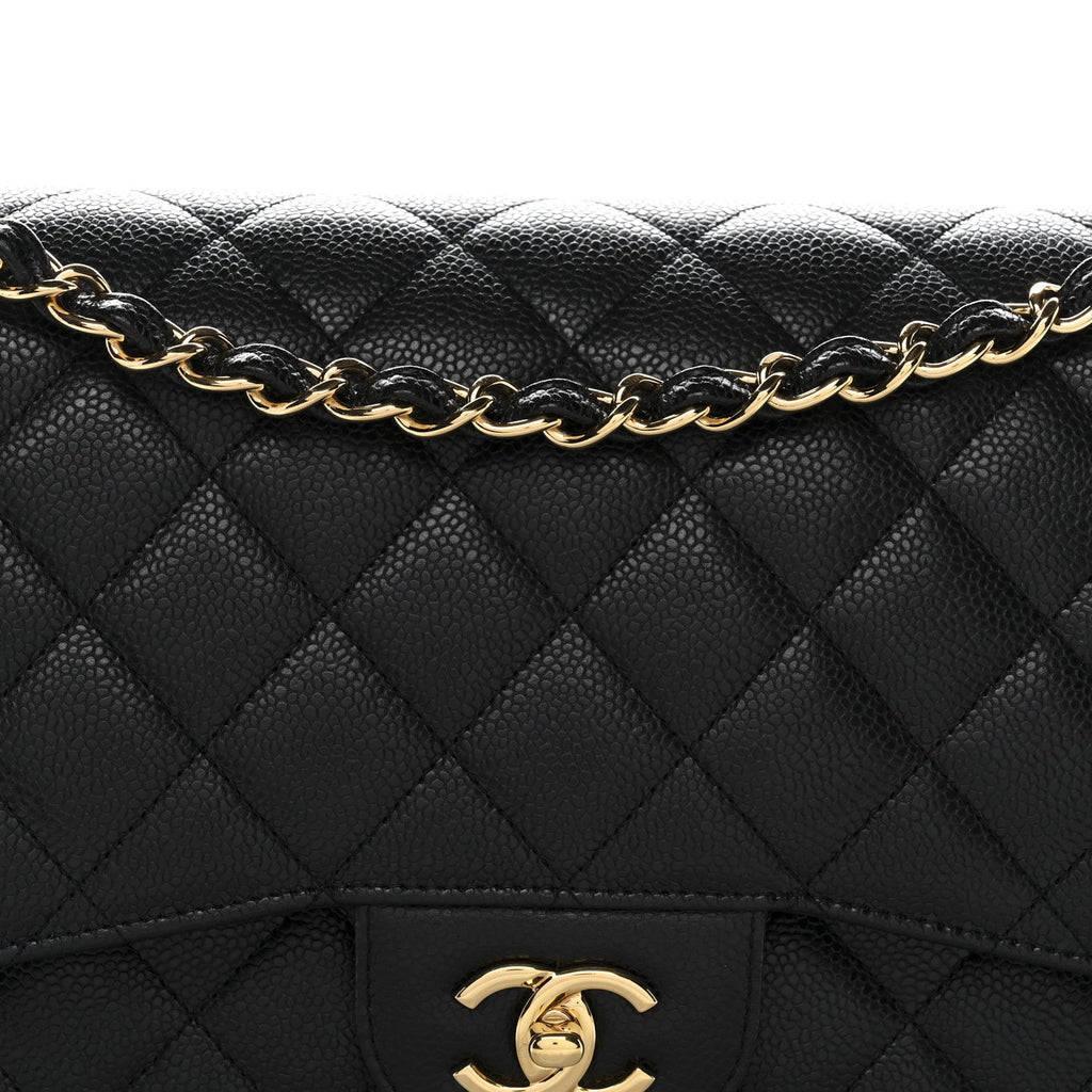 Chanel Caviar Quilted Jumbo Double Flap Black