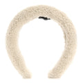 Chanel Shearling Logo Headband Ecru Black