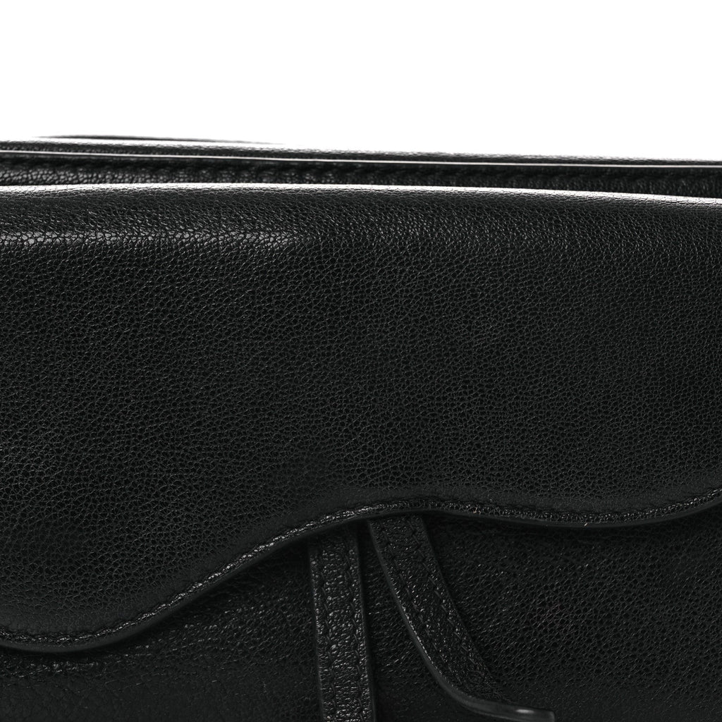 Christian Dior Goatskin Double Saddle Pouch Black