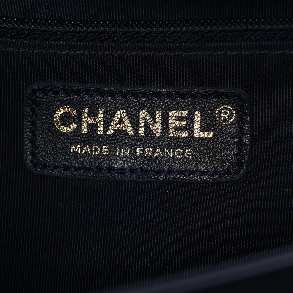 Chanel Lambskin Quilted New Medium Boy Flap Dark Navy Blue
