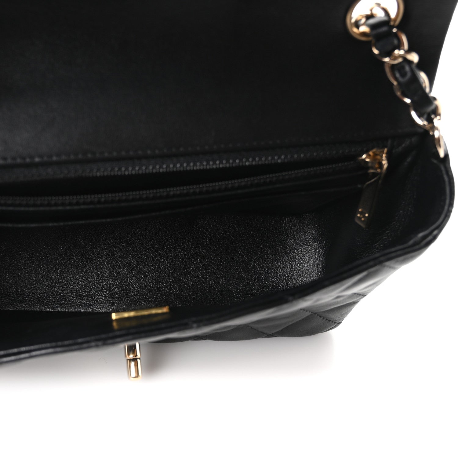 Chanel Lambskin Quilted Mini Rectangular Flap Black