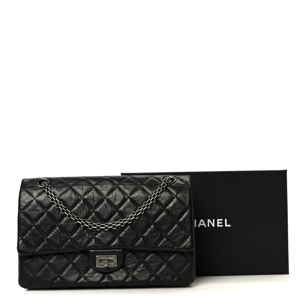 Chanel Aged Calfskin Quilted 2.55 Reissue 226 Flap Black