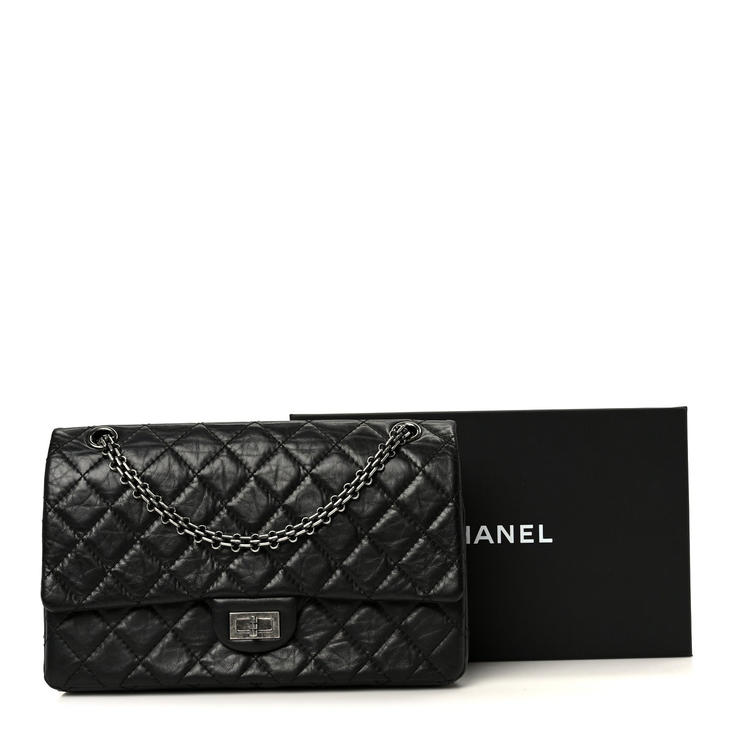 Chanel Aged Calfskin Quilted 2.55 Reissue 226 Flap Black
