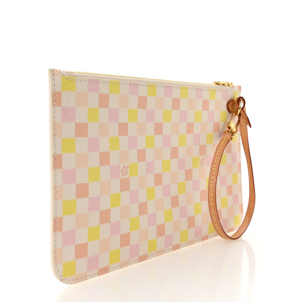 Louis Vuitton Damier Giant Neverfull MM Pochette Peach