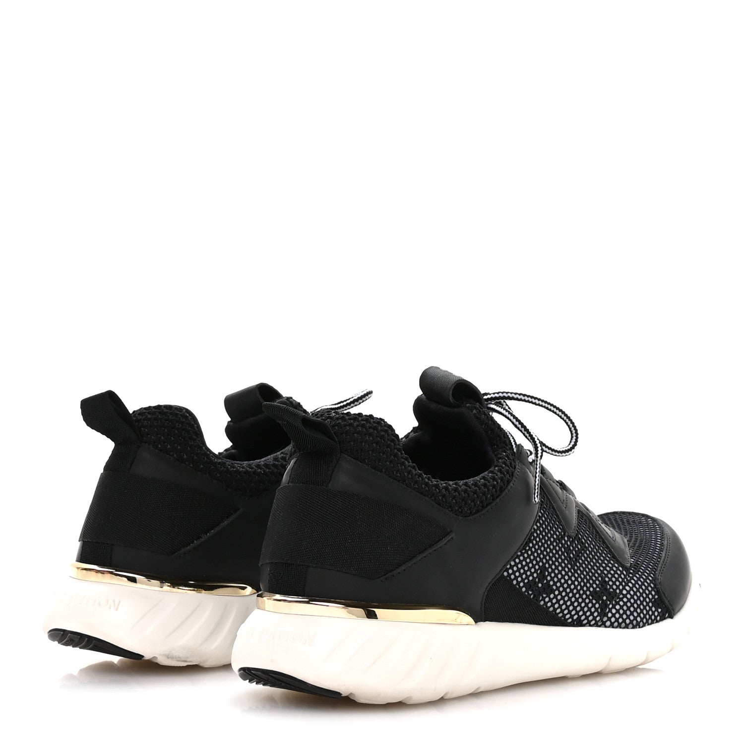 Louis Vuitton Technical Nylon Monogram Rubber Aftergame Sneakers 37 Black