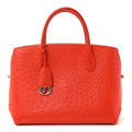 Christian Dior Ostrich Large Open Bar Tote Orange