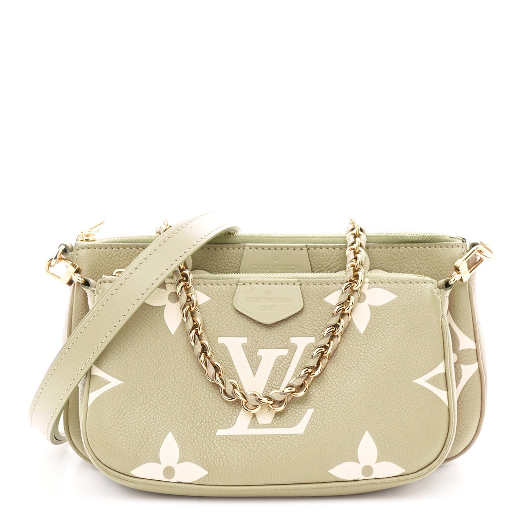 Louis Vuitton Empreinte Monogram Giant Multi Pochette Accessories Khaki Creme