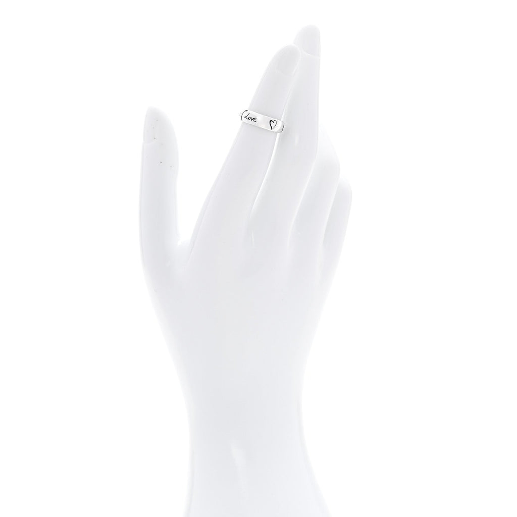 Gucci Sterling Silver Blind for Love Band Ring 45 3.25
