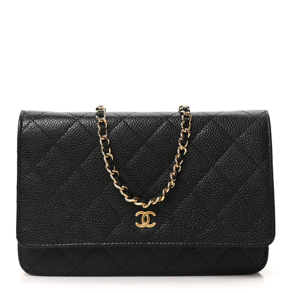 Chanel Caviar Quilted Wallet on Chain WOC Black