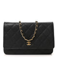 Chanel Caviar Quilted Wallet on Chain WOC Black