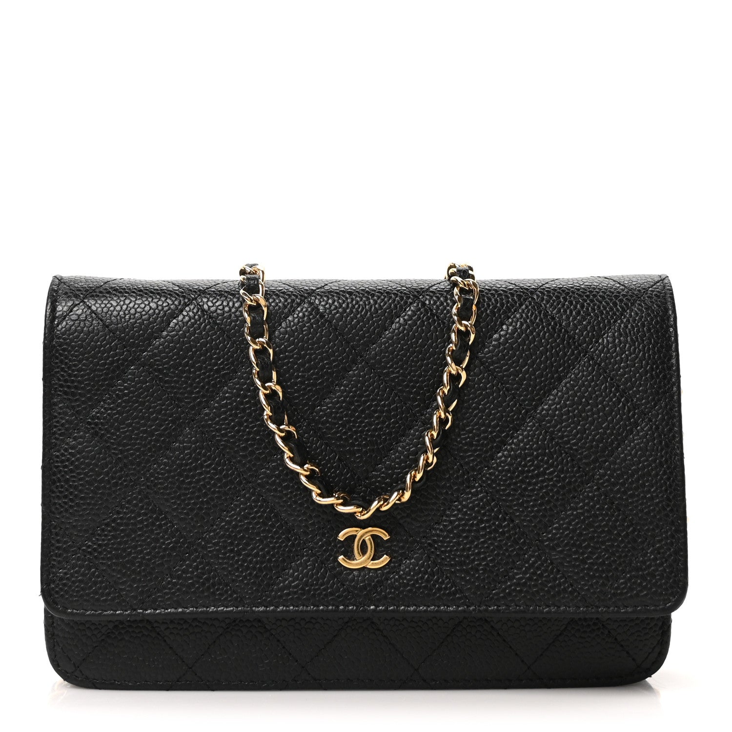 Chanel Caviar Quilted Wallet on Chain WOC Black