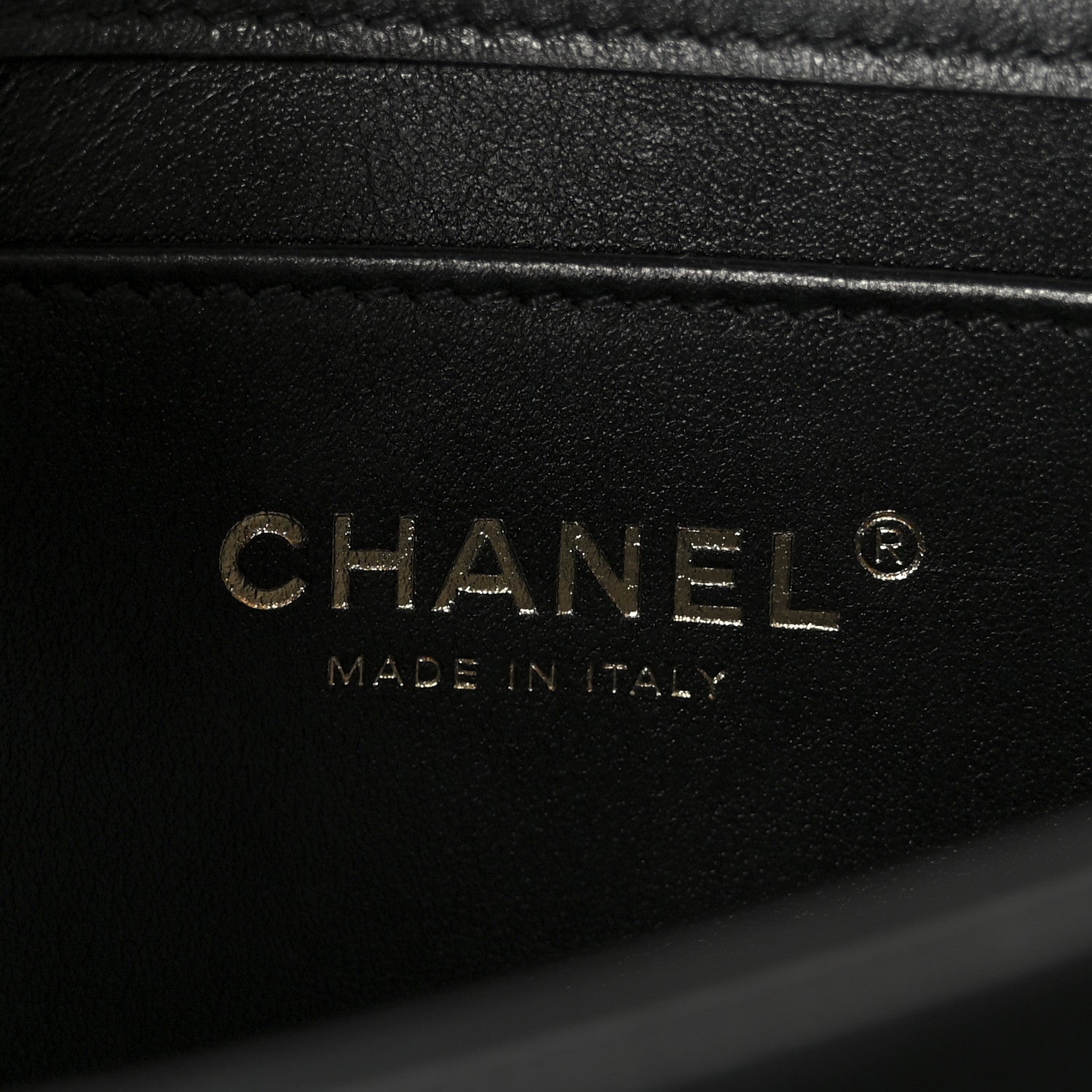 Chanel Shiny Calfskin Quilted Mini Metal Top Handle Flap Black