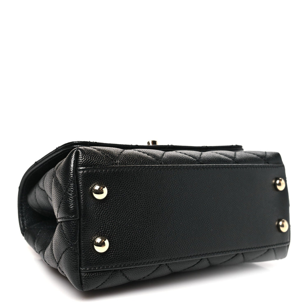 Chanel Caviar Quilted Extra Mini Coco Handle Flap Black