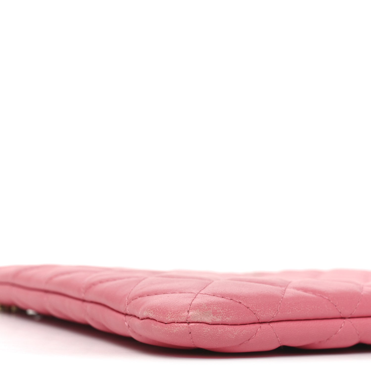 Lambskin Quilted Medium Casino Beauty CC Cosmetic Case Fuchsia