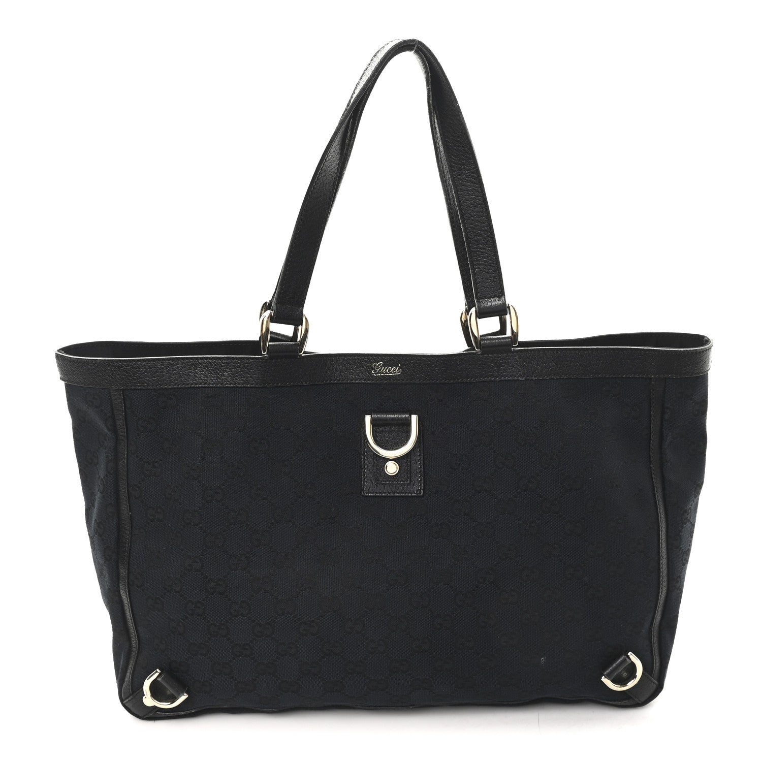 Gucci Monogram Large Abbey Tote Black