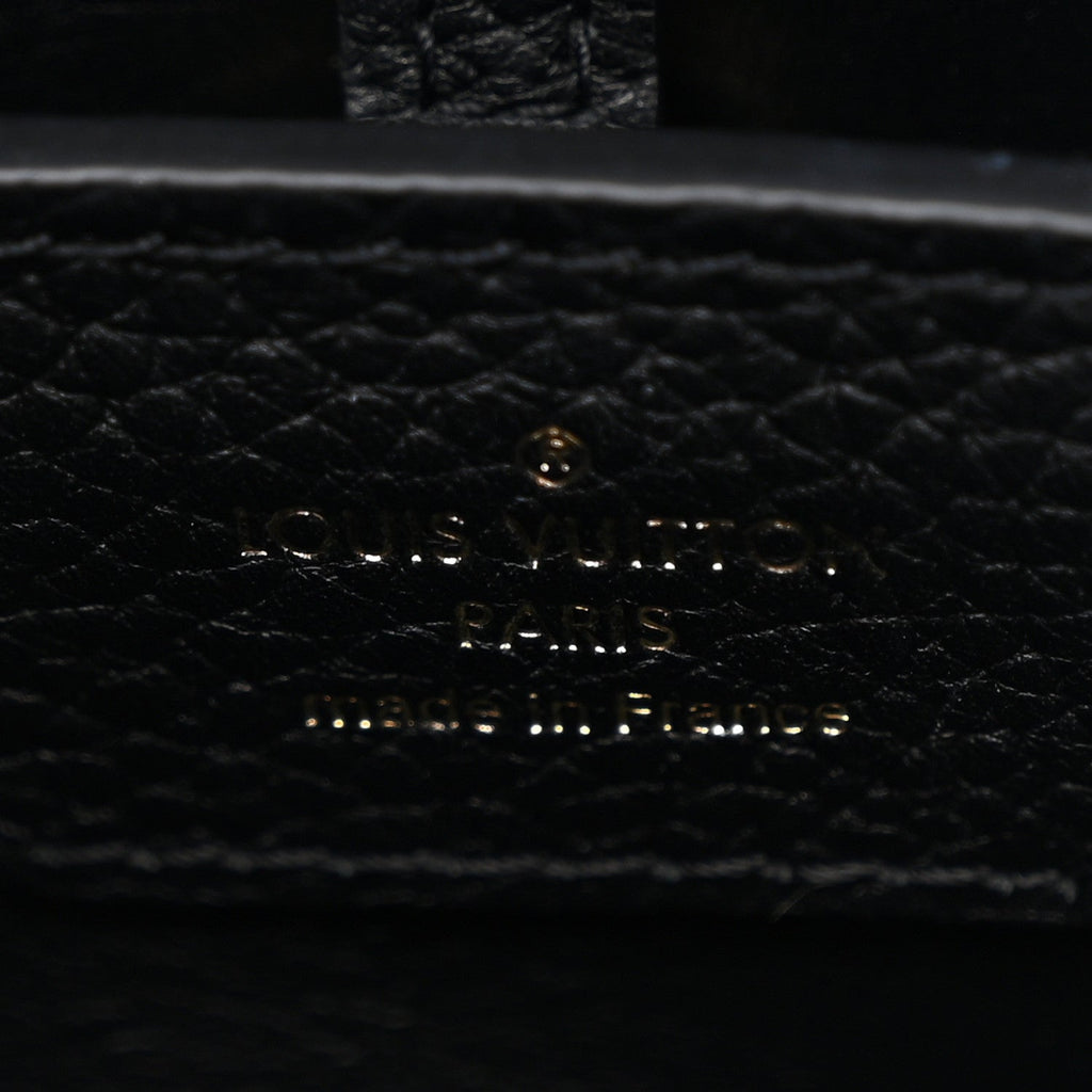 Louis Vuitton Taurillon Capucines MM Black Blue White