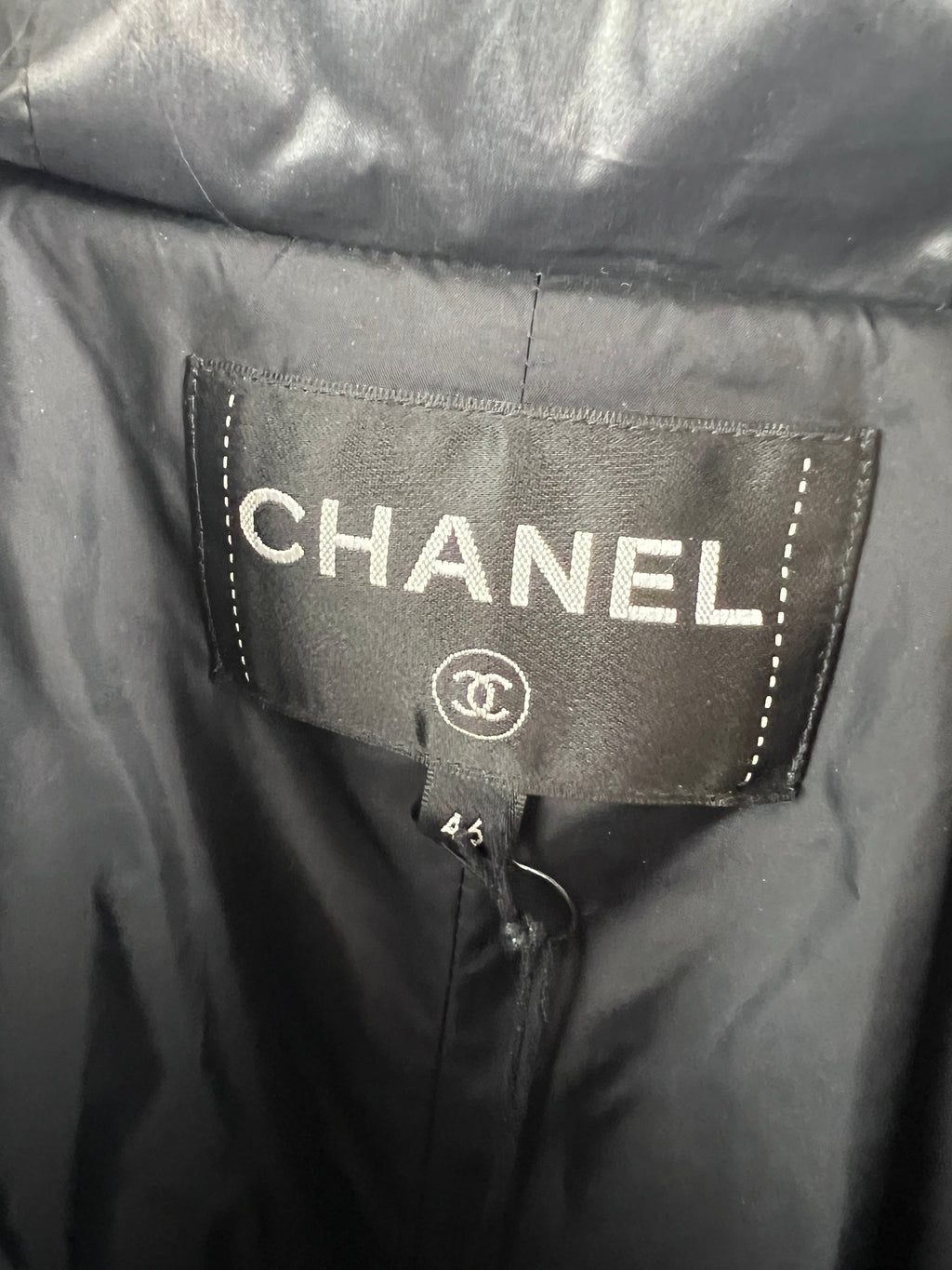 Chanel Black Rain Jacket with CC Logo Size FR 46 (UK 20)