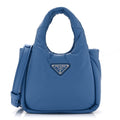 Prada Nappa Soft Padded Small Double Handled Shoulder Bag Celeste