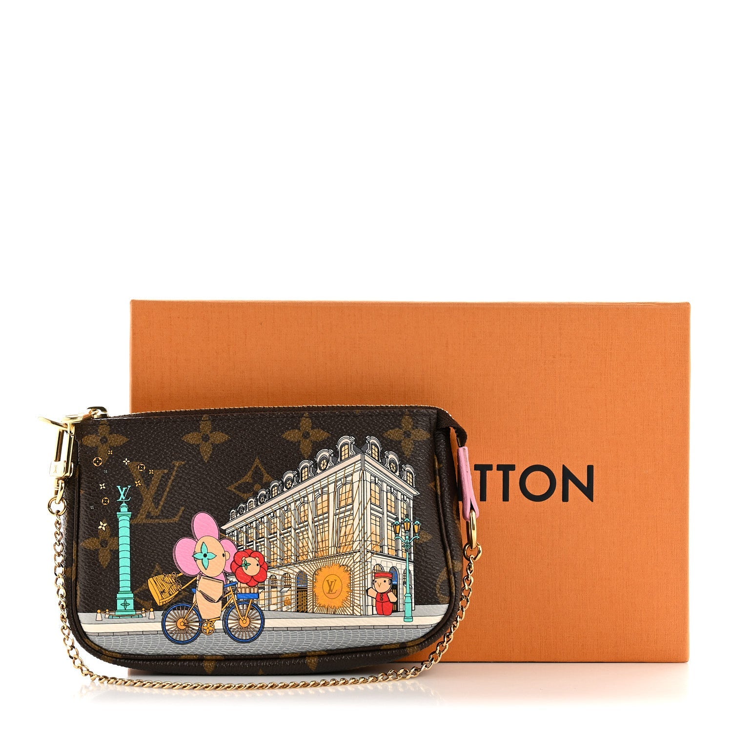 Louis Vuitton Monogram 2022 Christmas Animation Paris Mini Pochette Accessories Pink