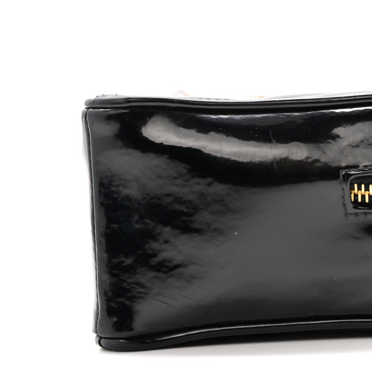 Chanel Patent Quilted CC Barbie Heart Vanity Case Black