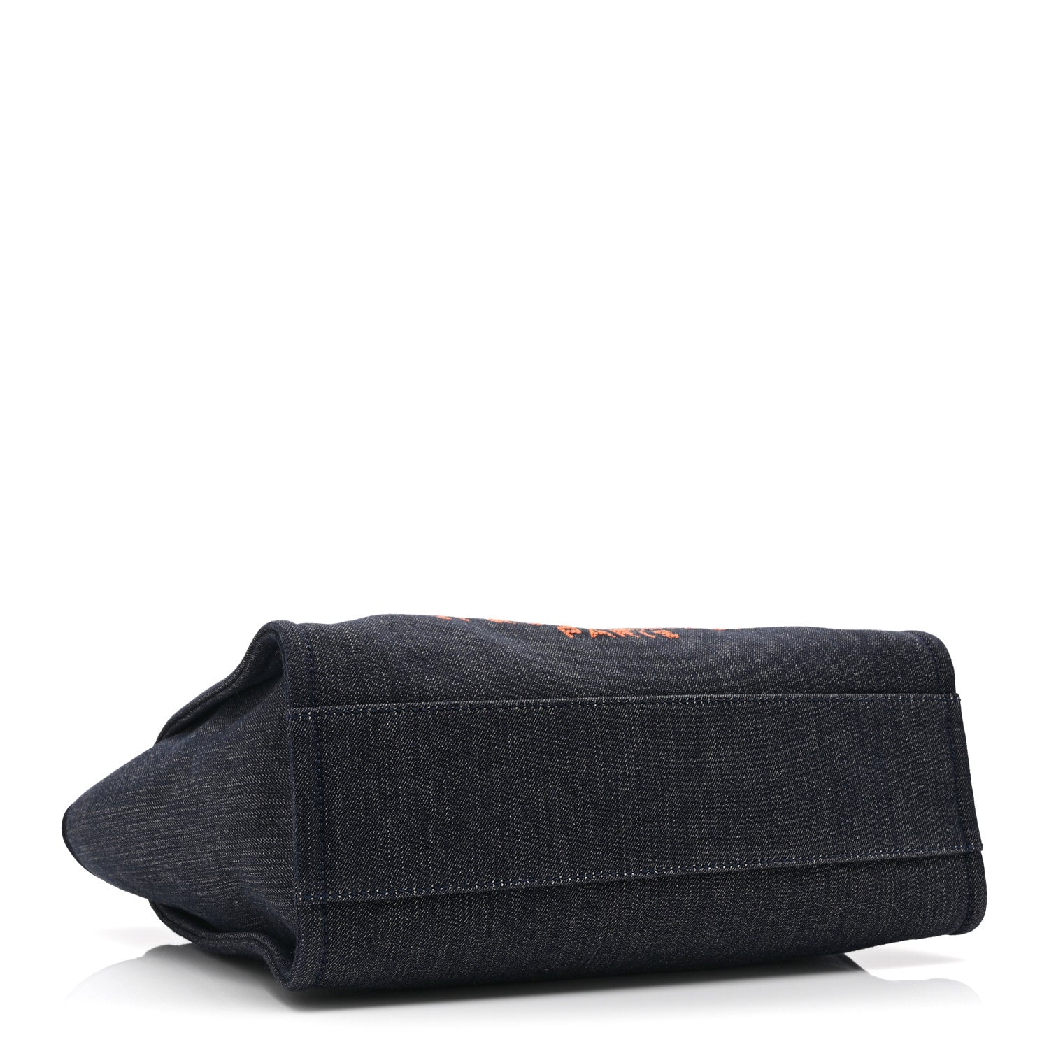 Chanel Denim Small Deauville Tote Blue Orange