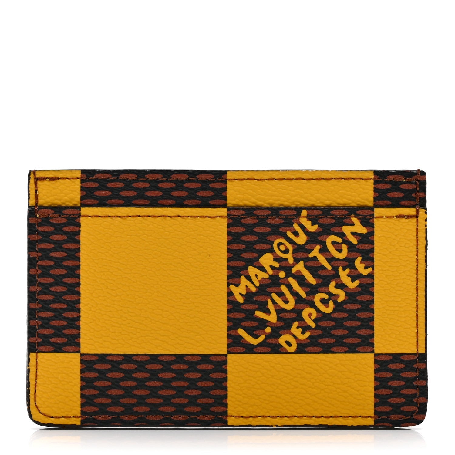 Louis Vuitton Damier Pop Porte Cartes Simple Card Holder Yellow