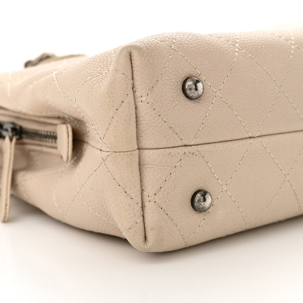 Chanel Grained Vegetal Calfskin Small Urban Shopping Tote Beige