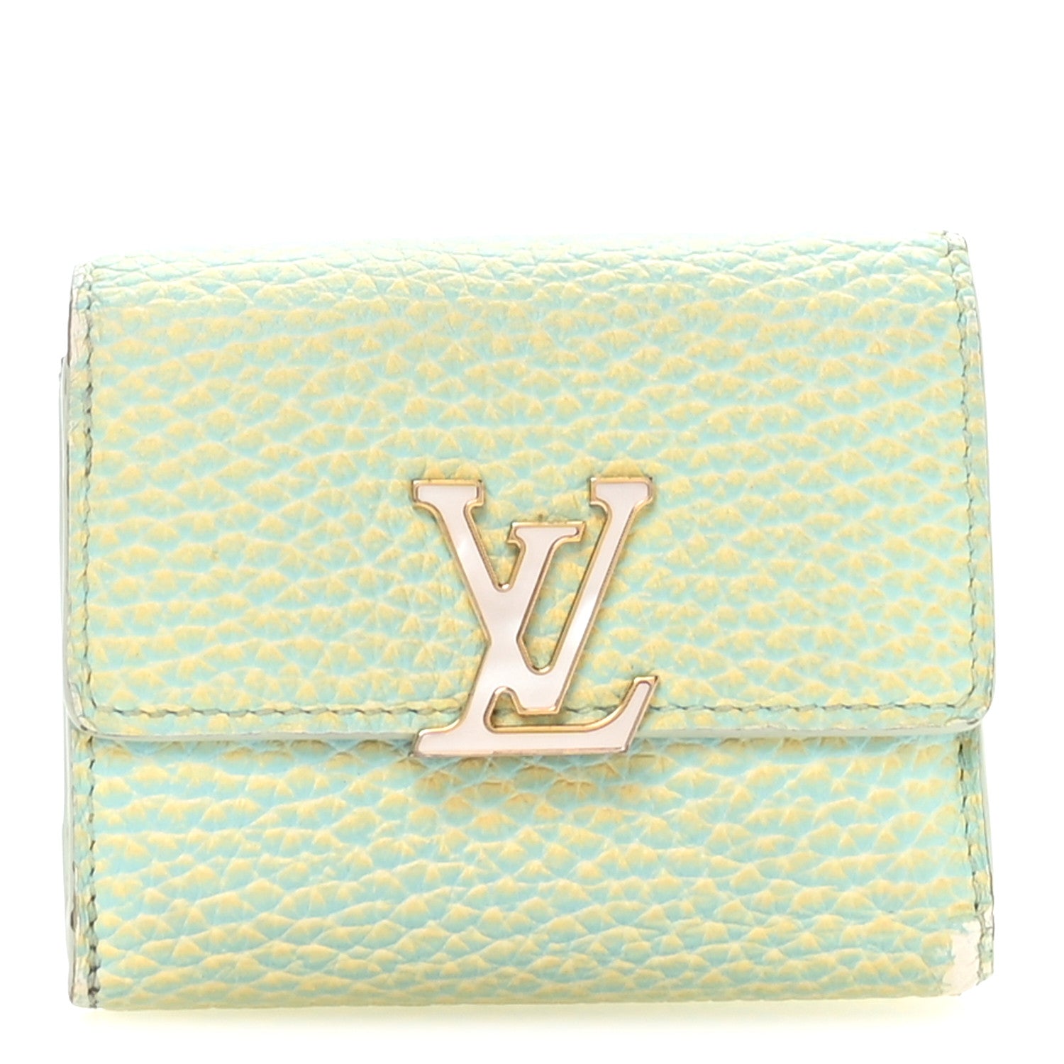 Louis Vuitton Taurillon Summer Stardust Capucines XS Wallet Vert D'Eau