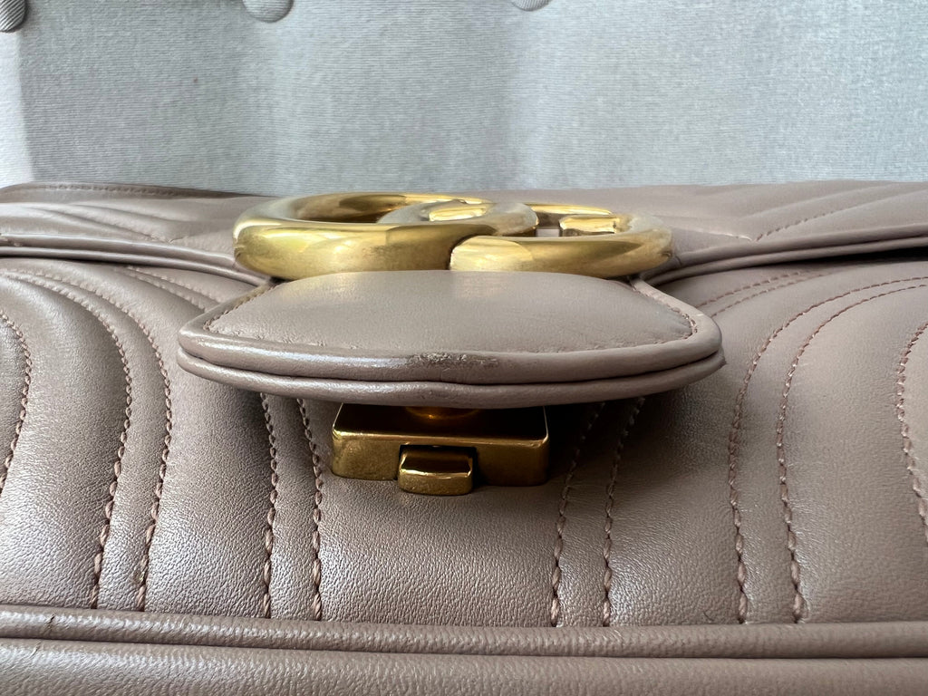 Gucci GG Dusty Pink Marmont Medium Shoulder Bag