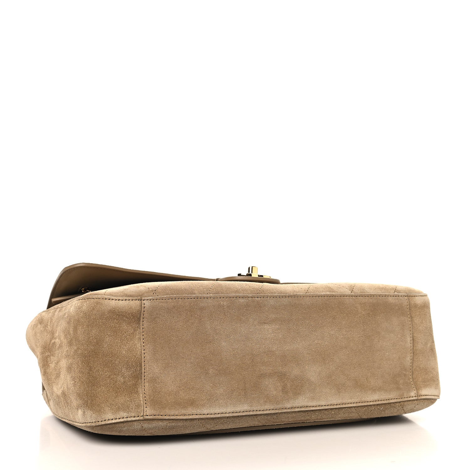 Chanel Suede Calfskin Small Souplissimo Maxi Flap Dark Beige