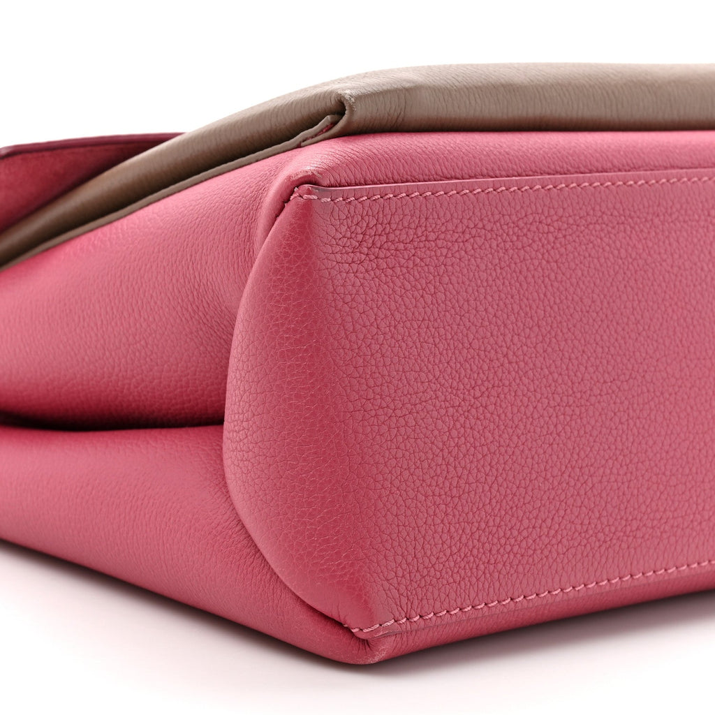 Louis Vuitton Soft Calfskin My Lockme Top Handle Lie De Vin Oxford Greige