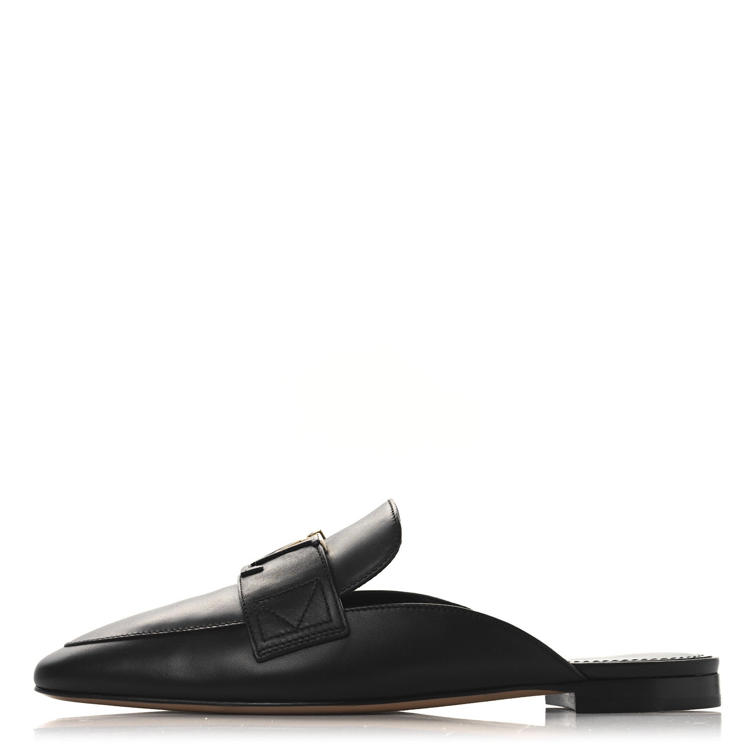Louis Vuitton Calfskin LV Mare Open Back Loafers 40 Black