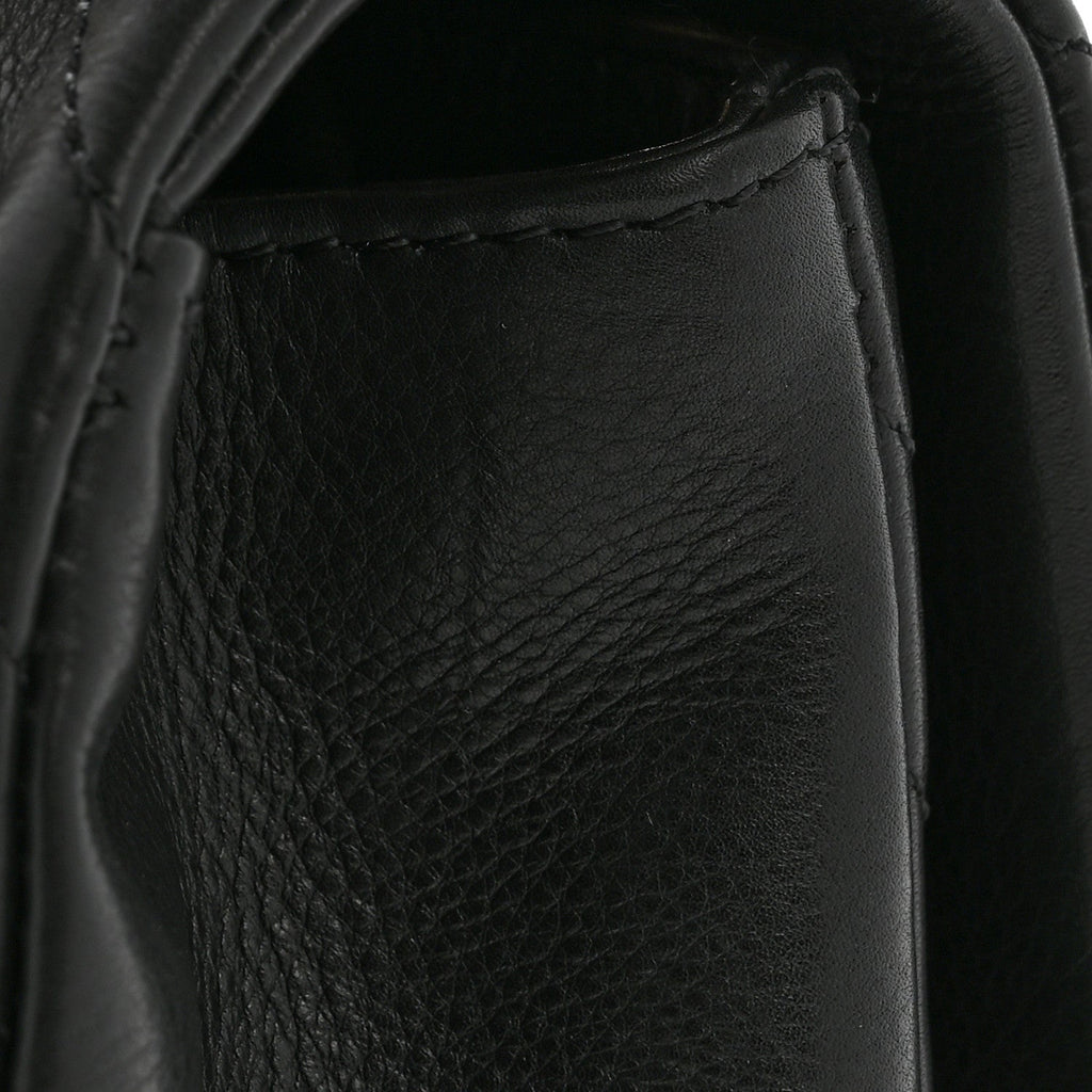 Chanel Calfskin Chevron Quilted Mini Rock The Corner Flap Black
