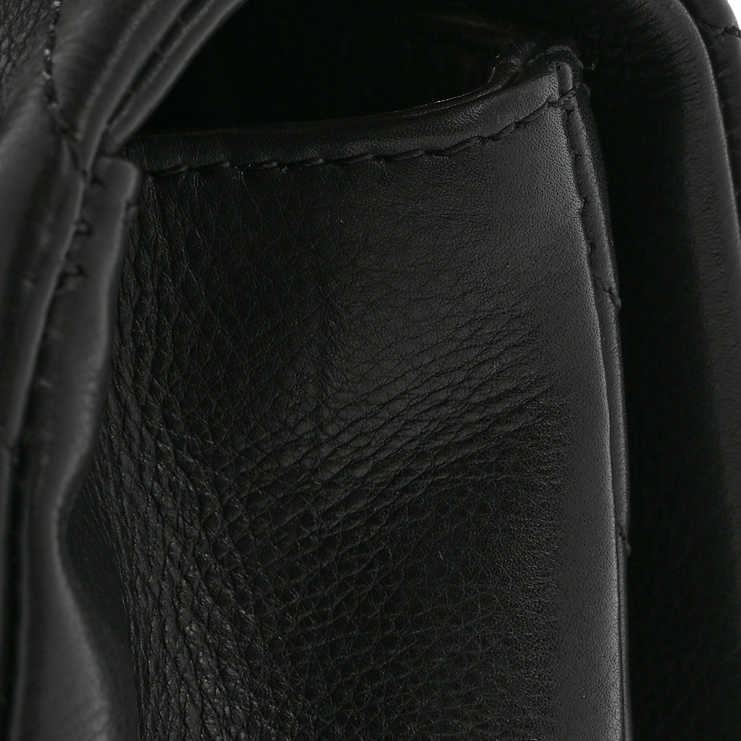 Chanel Calfskin Chevron Quilted Mini Rock The Corner Flap Black