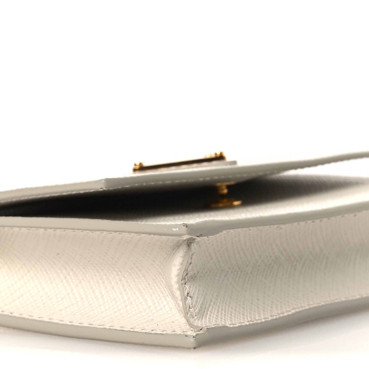 Prada Saffiano Card Holder With Chain Talco