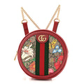 Gucci GG Supreme Monogram Web Flora Mini Ophidia Round Backpack Red