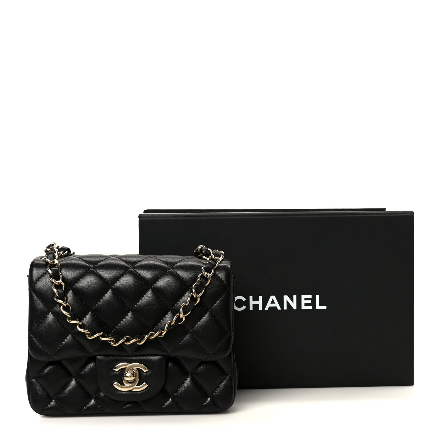 Chanel Lambskin Quilted Mini Square Flap Black