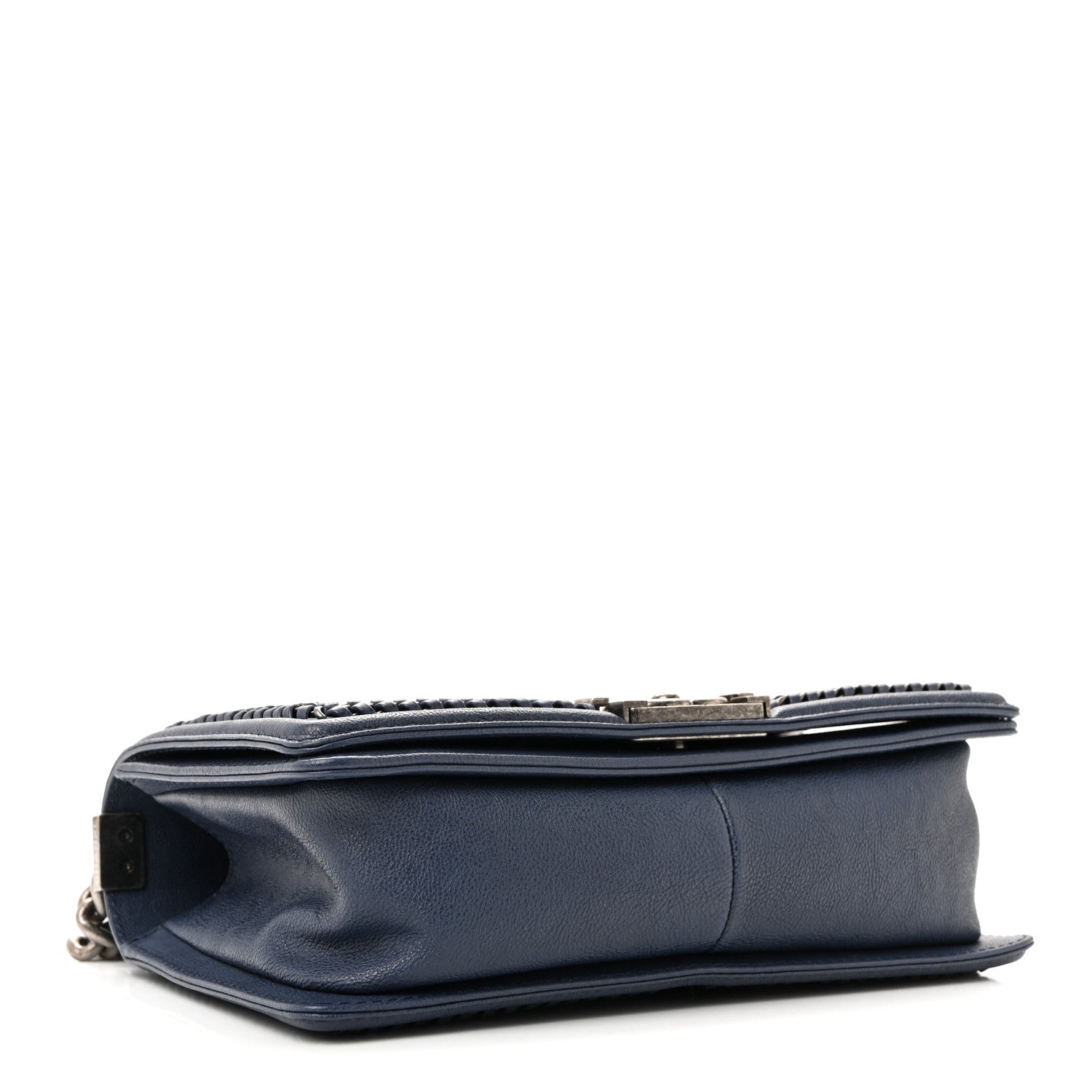 Chanel Lambskin Quilted Medium Top Handle Boy Flap Blue
