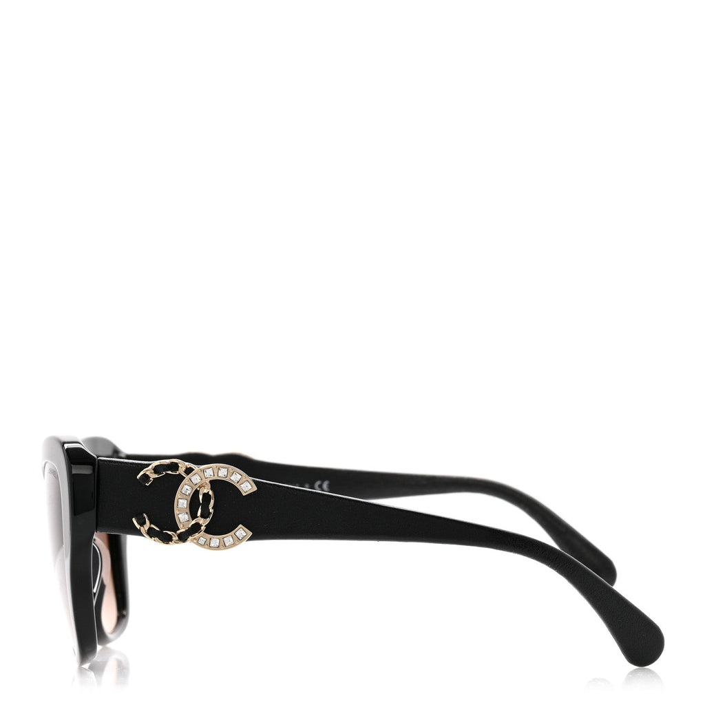 Acetate Lambskin CC Sunglasses 5457-Q-A Black