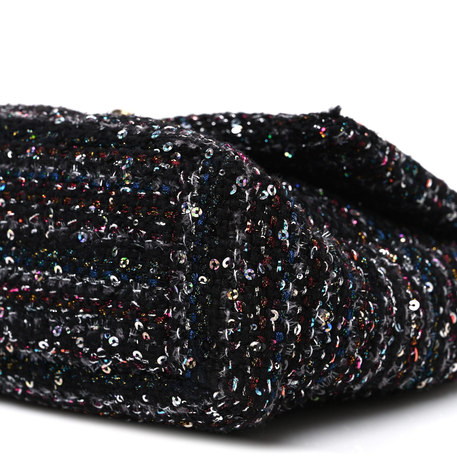 Chanel Tweed Sequin Quilted Medium Chanel 19 Flap Black Multicolor