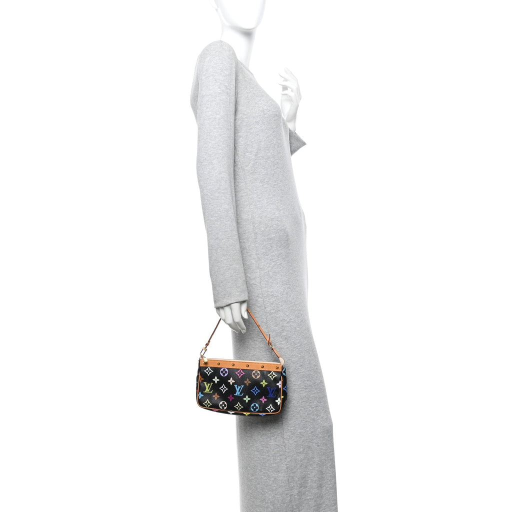 Louis Vuitton Monogram Multicolor Pochette Accessories Black