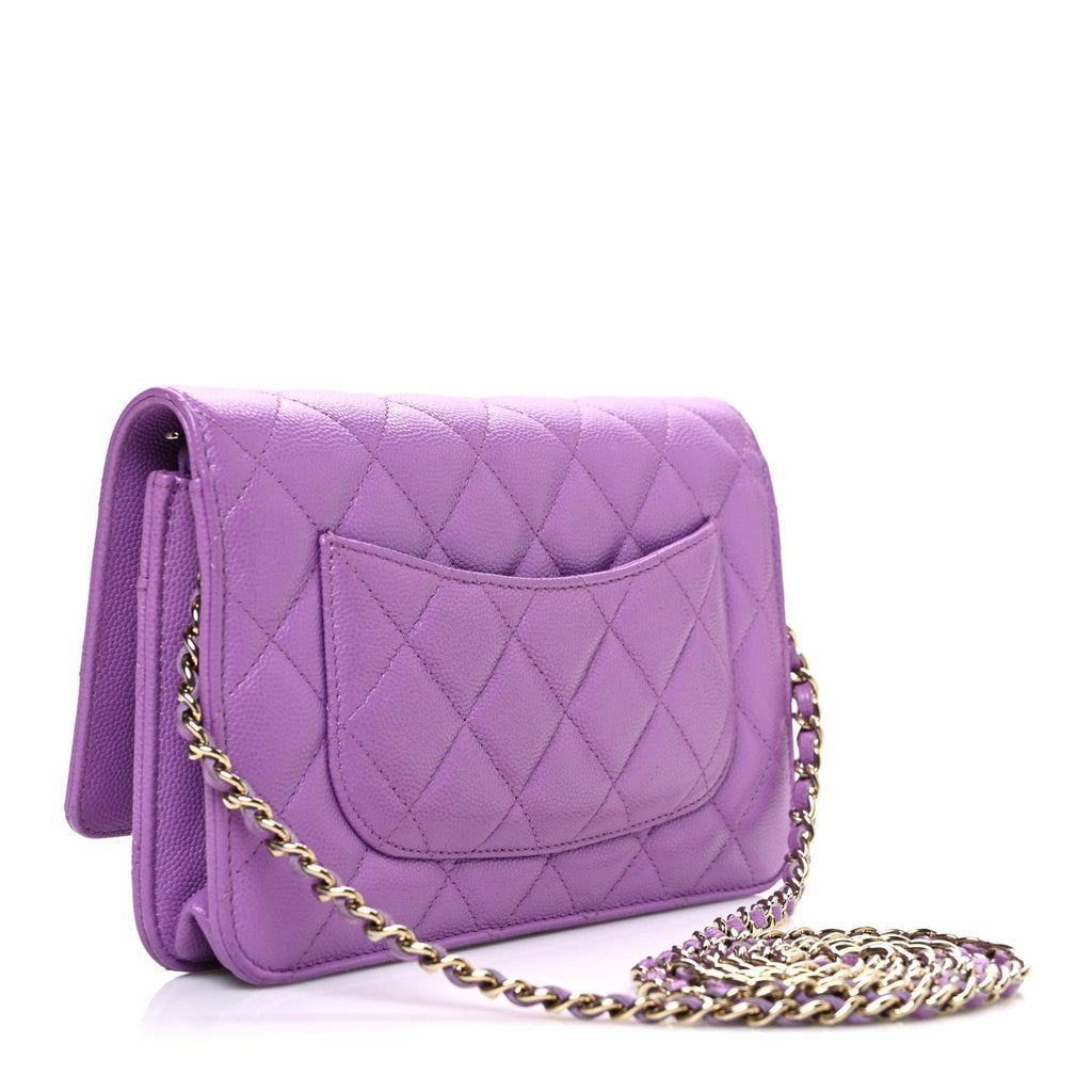 Chanel Caviar Quilted Wallet On Chain WOC Purple