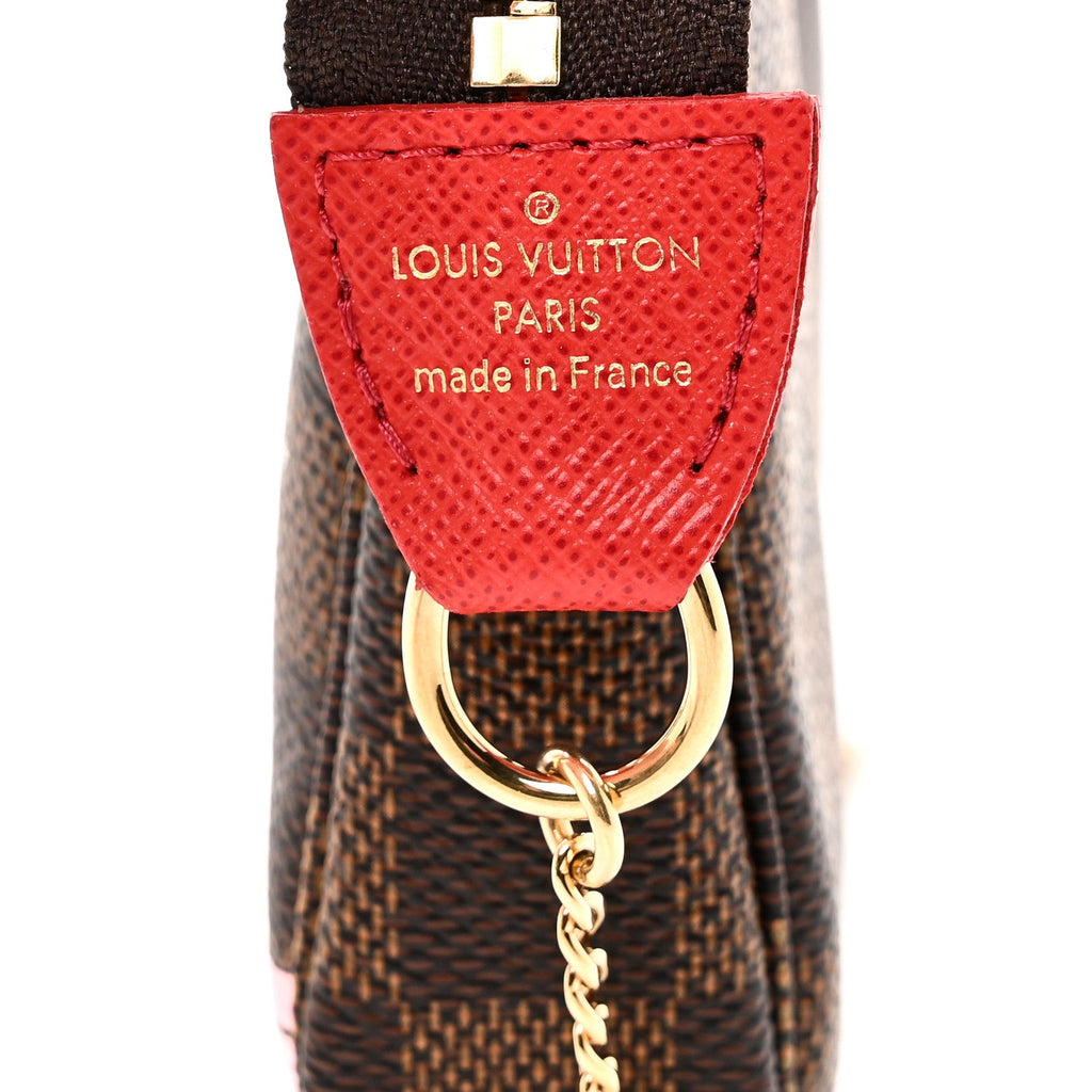 Louis Vuitton Damier Ebene 2019 Christmas Animation Mini Pochette Accessories Red