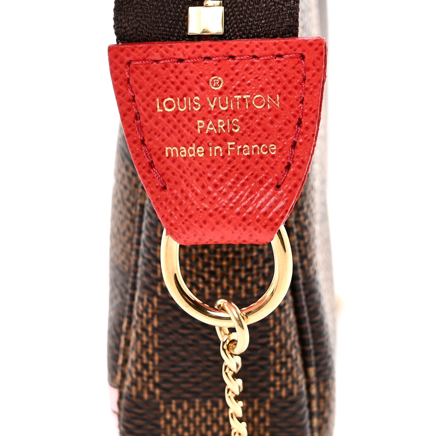 Louis Vuitton Damier Ebene 2019 Christmas Animation Mini Pochette Accessories Red