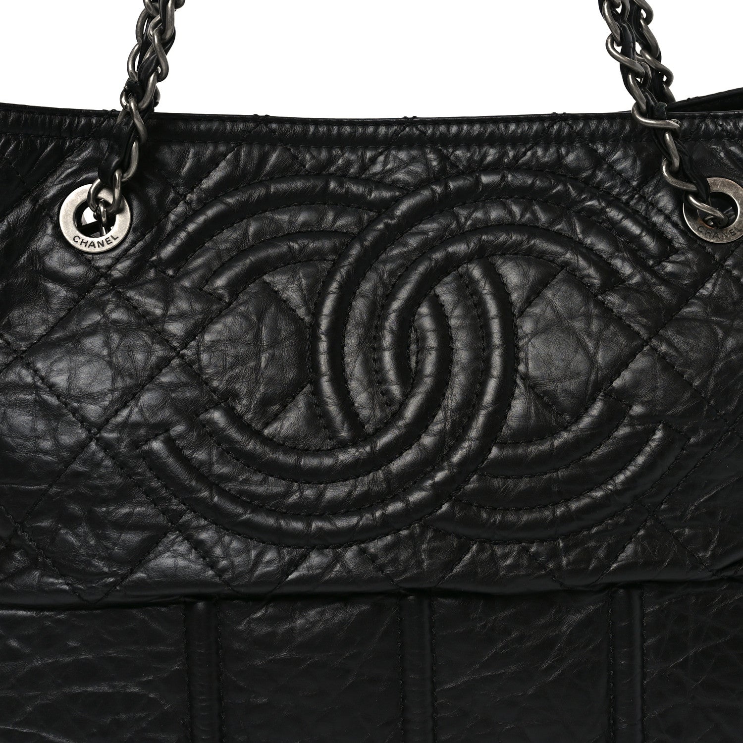 Chanel Aged Calfskin Small Shopping in Moscow Tote Black