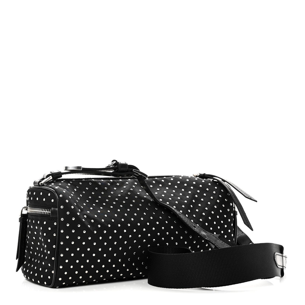 Prada Re-Nylon Studded Shoulder Bag Black