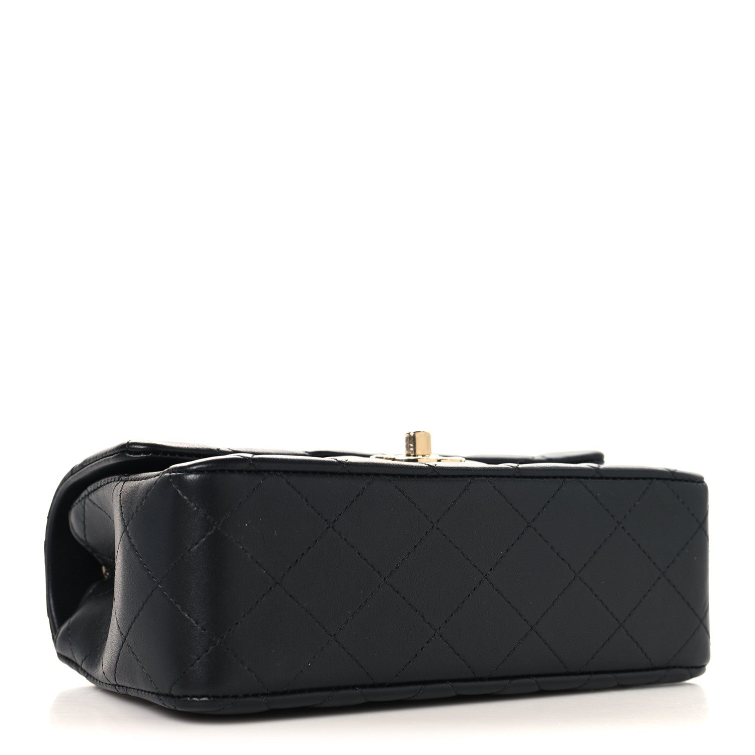 Chanel Lambskin Quilted Mini Rectangular Flap Black