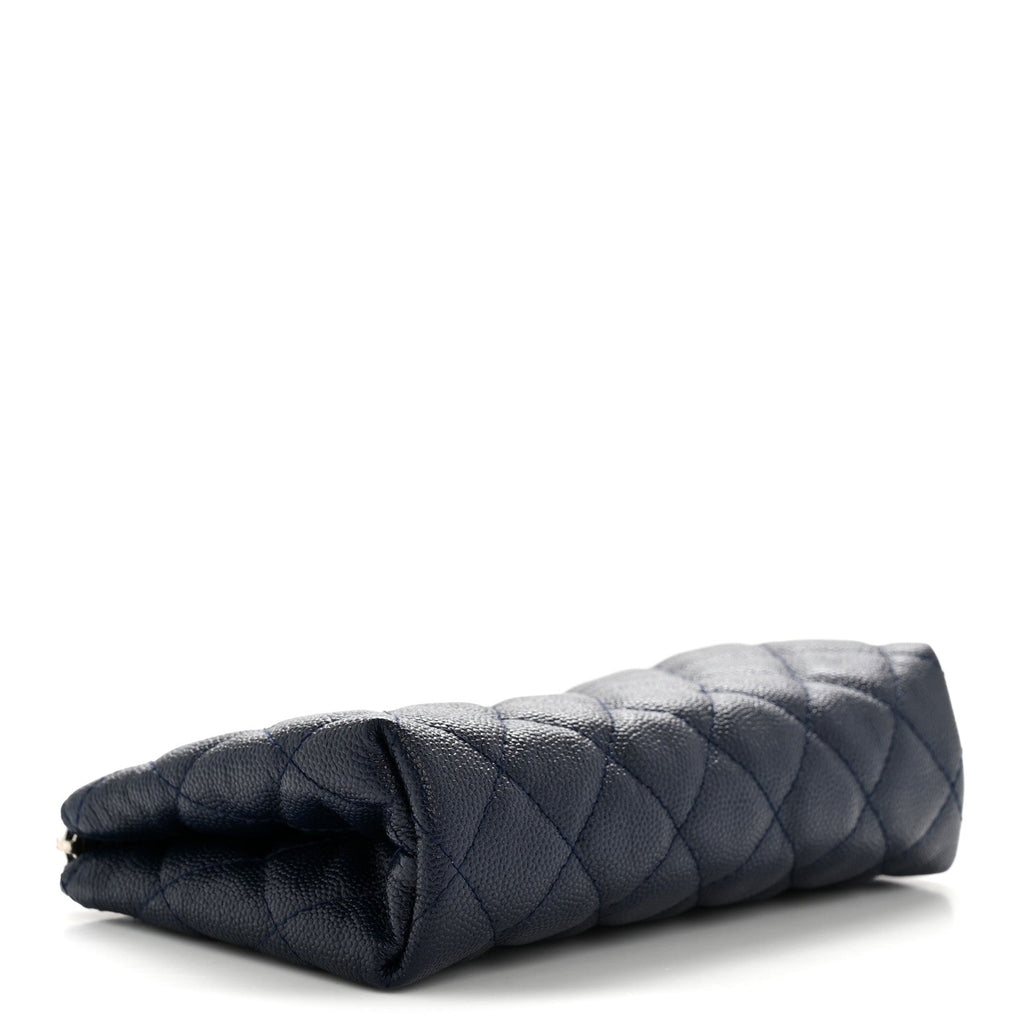 Caviar Quilted Cosmetic Case Navy