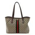 Gucci GG Supreme Monogram Medium Ophidia Shopping Tote Brown